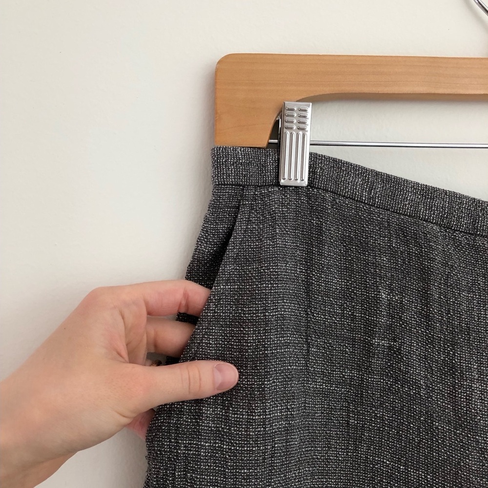 Eileen fisher grey linen blend woven pants